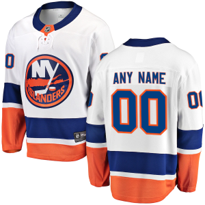 New York Islanders Trikot Fanatics Branded Weiß Auswärts Breakaway Benutzerdefinierte